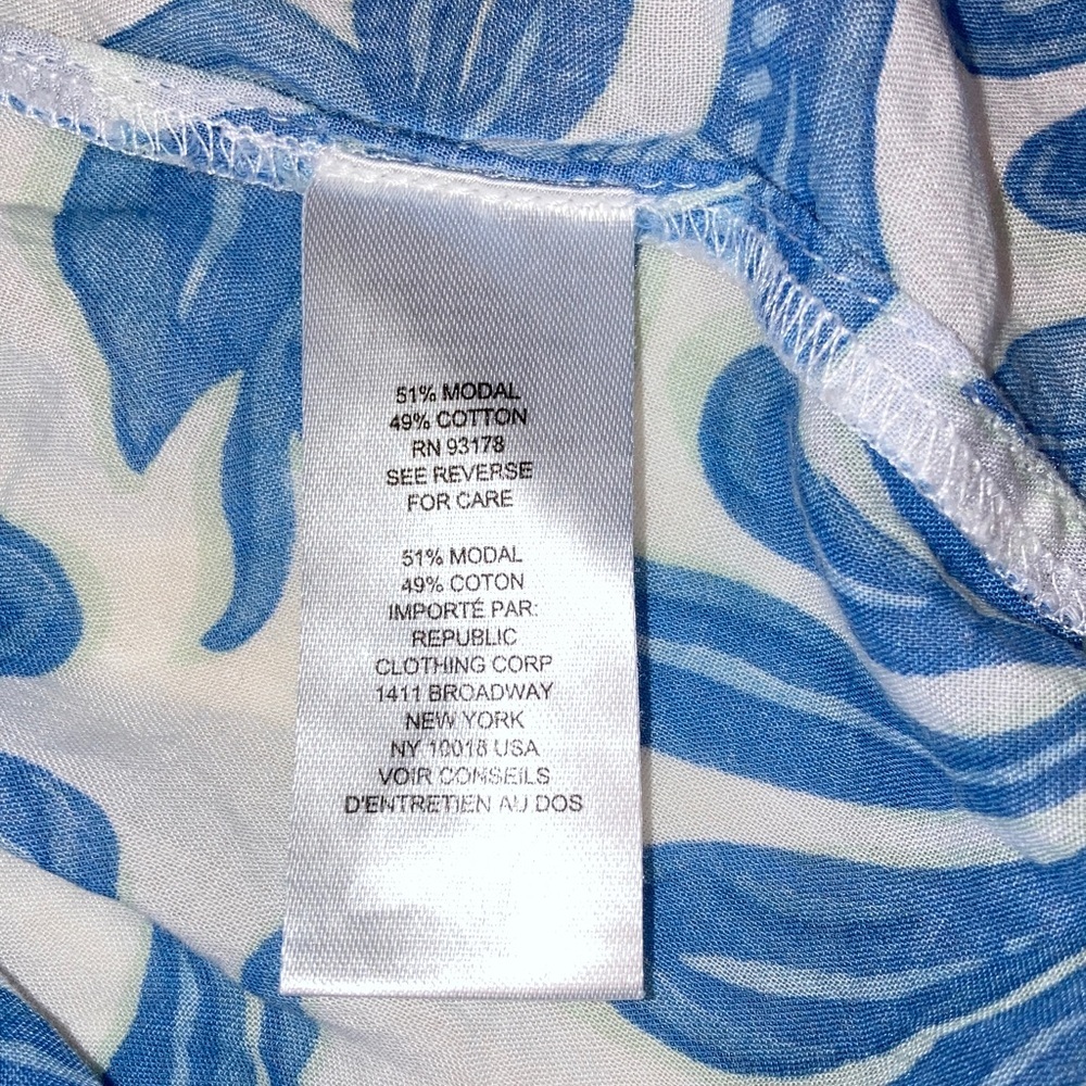 Elie Tahari Woman Floral Blue and White Tunic Plus size - Picture 7 of 7